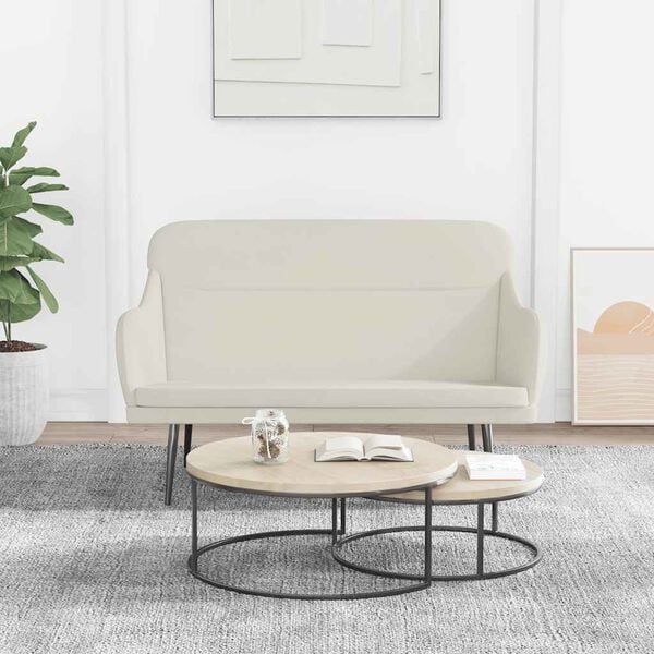 vidaXL Lavice krémová 110 x 76 x 80 cm samet