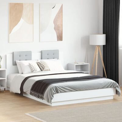 vidaXL Rám postele s čelem bílý 140 x 200 cm kompozitní dřevo