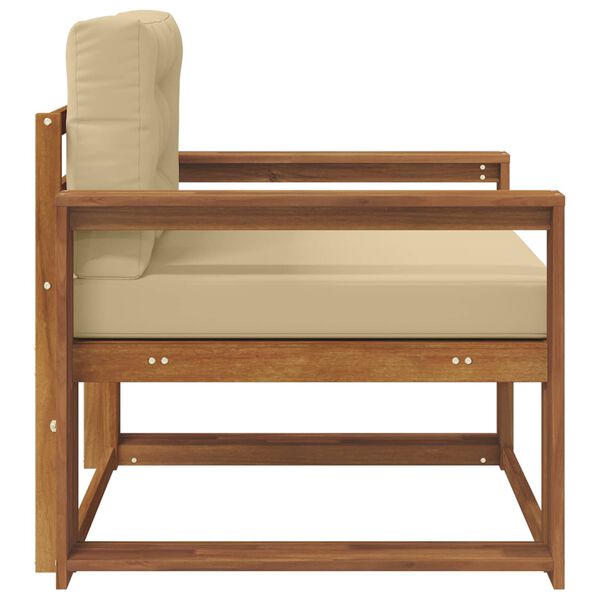 vidaXL Venkovn&iacute; středn&iacute; pohovka Masivn&iacute; ak&aacute;tov&eacute; dřevo Př&iacute;rodn&iacute;