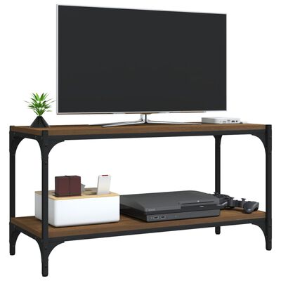 vidaXL TV skříňka hnědý dub 80 x 33 x 41 cm kompozitní dřevo a ocel
