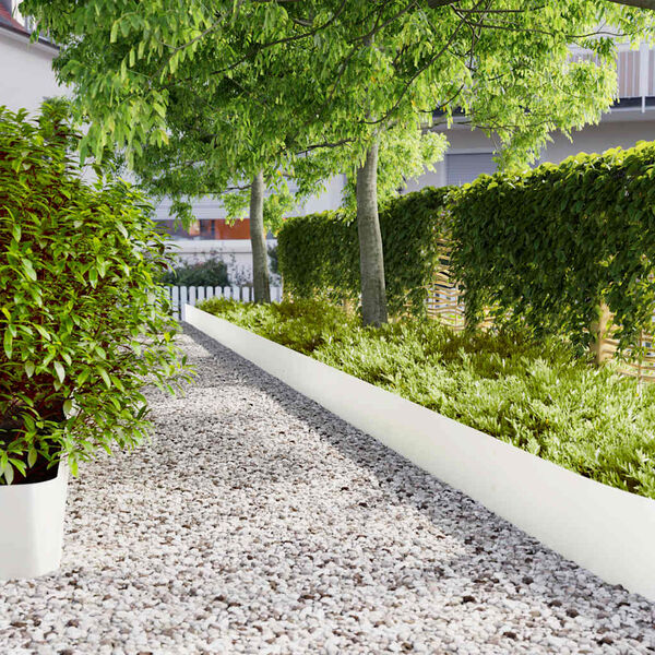 vidaXL Travní lemy 10 ks bílá 25x103 cm ocel válcovaná za studena