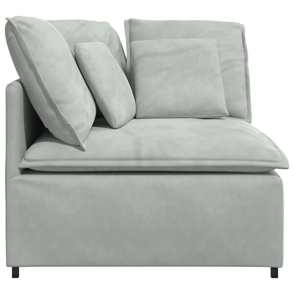 vidaXL Modulární rohová pohovka s polštáři světle šedá 100 cm