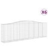 vidaXL Klenut&eacute; gabionov&eacute; ko&scaron;e 6 ks 400x50x120/140cm pozinkovan&eacute; železo