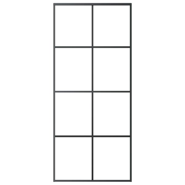 vidaXL Posuvné dveře hliník a ESG sklo 90 x 205 cm černé