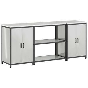 vidaXL Kuchyňsk&aacute; skladovac&iacute; sada 3 pcs Stř&iacute;brn&aacute; Pozinkovan&aacute; ocel