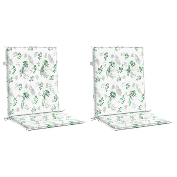 vidaXL Podu&scaron;ky na židli s n&iacute;zk&yacute;m opěradlem 2 ks vzor listů textil