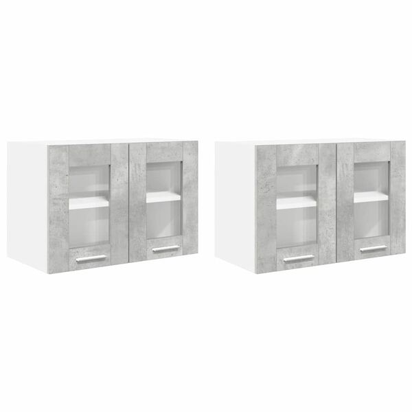 vidaXL Z&aacute;věsn&aacute; skř&iacute;ňka s &uacute;loži&scaron;těm 2 pcs Betonově &scaron;ed&aacute; 60 x 31 x 40 cm