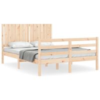vidaXL Rám postele s čelem 140 x 190 cm masivní dřevo