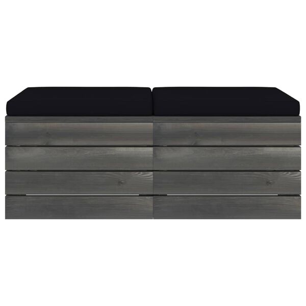 vidaXL Zahradní taburety z palet 2 ks + podušky masivní borové dřevo