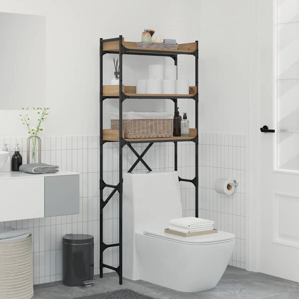 vidaXL Police na pračku s polic&iacute; Artisanov&yacute; dub 67 x 25 x 163 cm