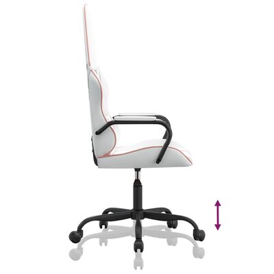 vidaXL Herní židle bílá a růžová umělá kůže