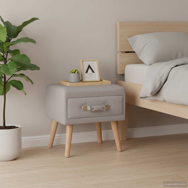 vidaXL Noční stolek šedý 40 x 35 x 40 cm textil