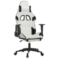vidaXL Herní židle s podnožkou bílá a černá umělá kůže