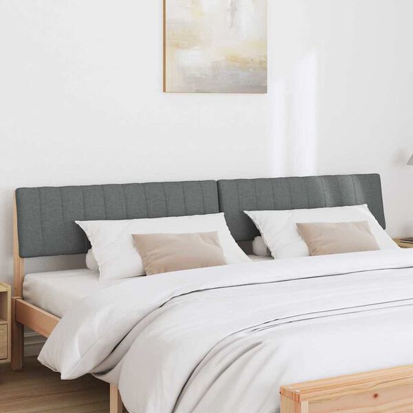 vidaXL Čalouněn&eacute; čelo postele Tmavě &scaron;ed&aacute; 200 cm Masivn&iacute; borov&eacute; dřevo