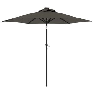 vidaXL Zahradn&iacute; slunečn&iacute;k s LED a ocelovou tyč&iacute; antracit 225x225x212cm