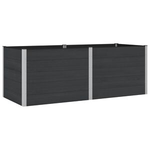 vidaXL Zahradn&iacute; vyv&yacute;&scaron;en&yacute; z&aacute;hon Čern&aacute; 250 x 100 x 91 cm WPC a hlin&iacute;k