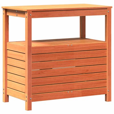 vidaXL Přesazovací stůl s policemi hnědý 82,5x45x81 cm borové dřevo