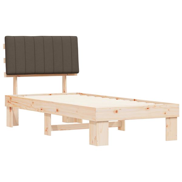 vidaXL R&aacute;m postele s čalouněn&yacute;m čelem s čelo Taupe 90 x 190 cm