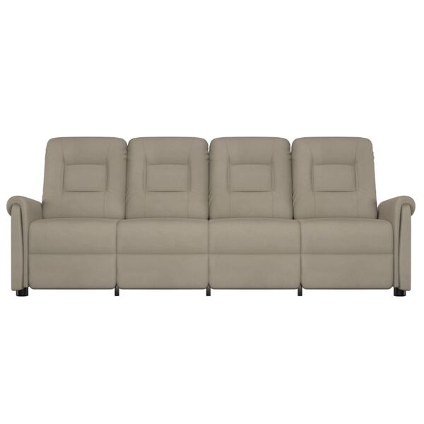 vidaXL 4m&iacute;stn&eacute; mas&aacute;žn&iacute; polohovac&iacute; křeslo světle &scaron;ed&eacute; mikrovl&aacute;kno