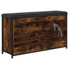 vidaXL Botn&iacute;kov&aacute; lavice s v&yacute;klopnou z&aacute;suvkou kouřov&yacute; dub 102x32x56 cm