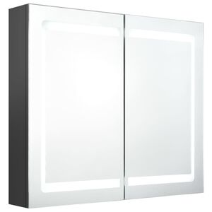 vidaXL LED koupelnová skříňka se zrcadlem šedá 80 x 12 x 68 cm