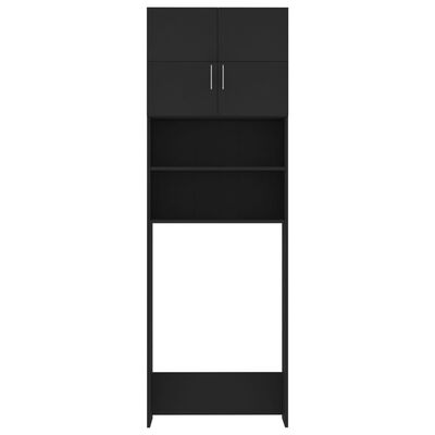 vidaXL Skříňka nad pračku černá 64 x 25,5 x 190 cm dřevotříska