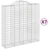 vidaXL Klenut&eacute; gabionov&eacute; ko&scaron;e 7 ks 200x50x200/220cm pozinkovan&eacute; železo