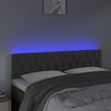vidaXL Čelo postele s LED tmavě &scaron;ed&eacute; 144 x 7 x 78/88 cm samet