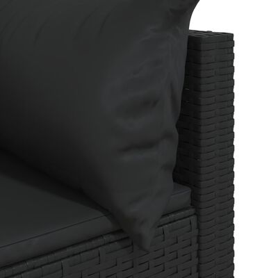 vidaXL 3dílná zahradní sedací souprava s poduškami černá polyratan
