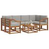 vidaXL Venkovn&iacute; pohovkov&aacute; souprava 7 pcs Př&iacute;rodn&iacute; a světle &scaron;ed&aacute;