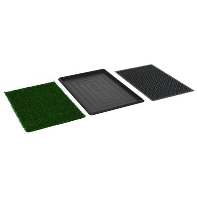 vidaXL Toalety pro psy 2 ks s nádobou a umělou trávou zelené 76x51x3cm