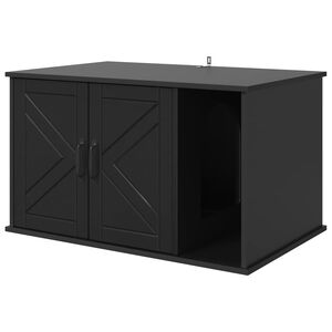vidaXL Kočič&iacute; dům Čern&aacute; 85 x 55 x 50,5 cm Kompozitn&iacute; dřevo