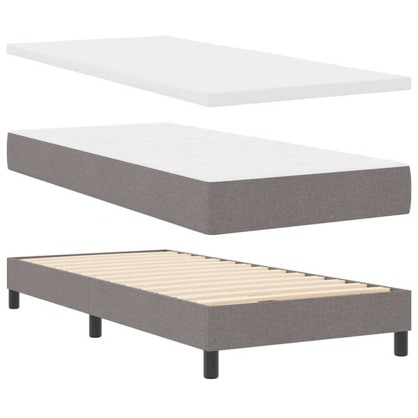 vidaXL Postel s boxspringem s matrac&iacute; Taupe 200 x 80 cm Polyester
