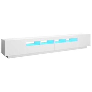 vidaXL TV skř&iacute;ňka s LED osvětlen&iacute;m b&iacute;l&aacute; 260 x 35 x 40 cm