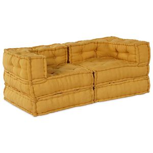 vidaXL Modulov&aacute; pohovka 2 ks Textil Žlut&aacute; 140 x 70 x 56 cm