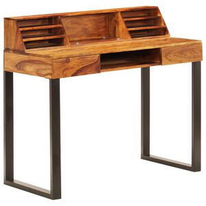 vidaXL Psac&iacute; stůl 110 x 50 x 94 cm masivn&iacute; ak&aacute;cie a ocel