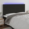 vidaXL Čelo postele s LED čern&eacute; 180x5x118/128 cm textil