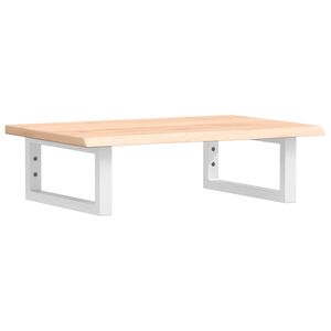 vidaXL Deska pod umyvadlo n&aacute;stěnn&aacute; ocel a masivn&iacute; dubov&eacute; dřevo