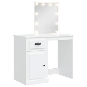 vidaXL Toaletn&iacute; stolek s LED osvětlen&iacute;m b&iacute;l&yacute; 90 x 42 x 132,5 cm