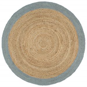 vidaXL Ručně vyrobený koberec z juty s olivově zeleným okrajem 240 cm