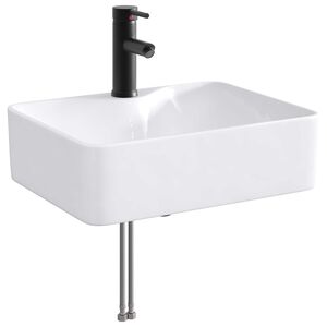 vidaXL Um&yacute;vadlo s bateri&iacute; a odpadem Matn&aacute; čern&aacute; 48,5 x 37,5 x 13 cm