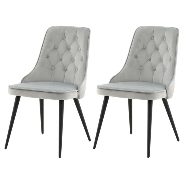 Venture Home J&iacute;deln&iacute; židle 2 ks samet Deluxe samet světle &scaron;ed&eacute;/čern&eacute;