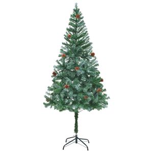 vidaXL Uměl&yacute; v&aacute;nočn&iacute; stromek se &scaron;i&scaron;kami 180 cm