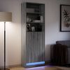 vidaXL Skř&iacute;ň highboard s LED &scaron;ed&aacute; sonoma 69 x 32,5 x 200 cm kompozit