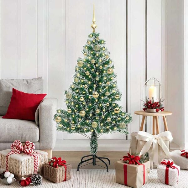 vidaXL Uměl&yacute; v&aacute;nočn&iacute; stromeček se sněhem a LED osvětlen&iacute;m 150 cm