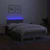 vidaXL Box spring postel s matrac&iacute; a LED světle &scaron;ed&aacute; 120x190 cm textil