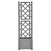 vidaXL Zahradní truhlík s treláží 43 x 43 x 142 cm PP kamenný šedý