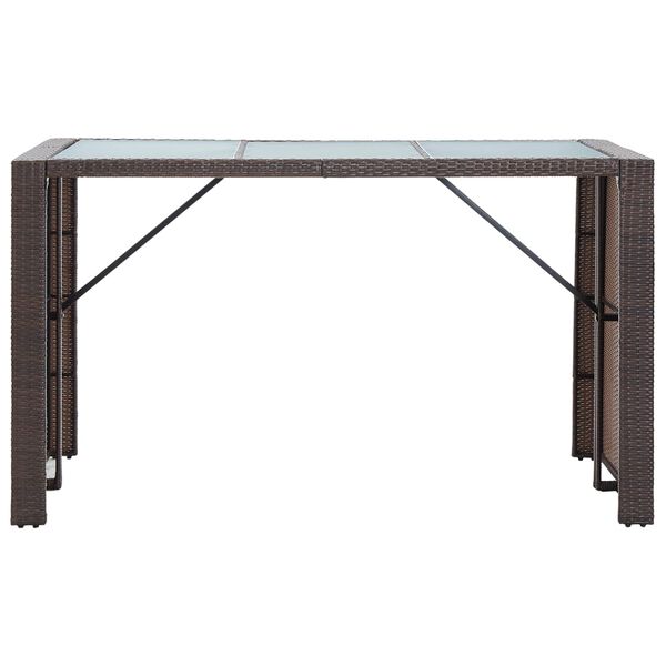 vidaXL 7dílný zahradní barový set s poduškami polyratan hnědý