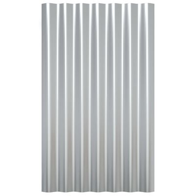vidaXL Střešní panely 36 ks práškově lakovaná ocel stříbrné 80 x 36 cm