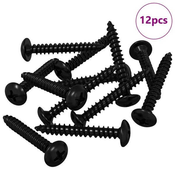 vidaXL Z&aacute;vitov&yacute; hřeb&iacute;k 12 pcs Čern&aacute; M4 x 28 mm Ocel